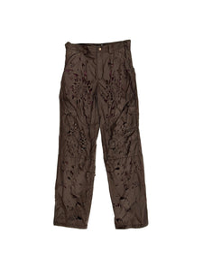 JUNTAE KIM - Laser - Slashed Petal Trousers - SS25 - BROWN